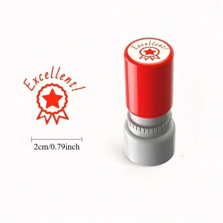1pc "Excellent" Teacher Stamp- Fun Stamp For School & Office Use, Classroom Grade Stamp (Red Ink),For School Supplies,Back To School