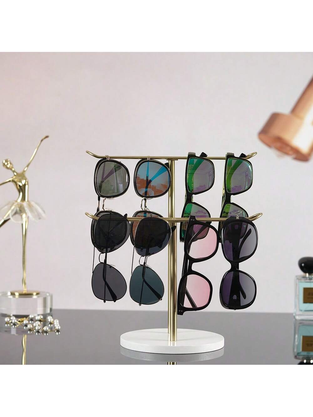 1Pc Fashion Glasses Storage Rack, Glasses Stand, Fashion Glasses Display Storage Rack, Can Hold Up To 8 Pairs Of Glasses, Suitable For Tables, Dressing Tables, Desks, Countertops, And Bedrooms