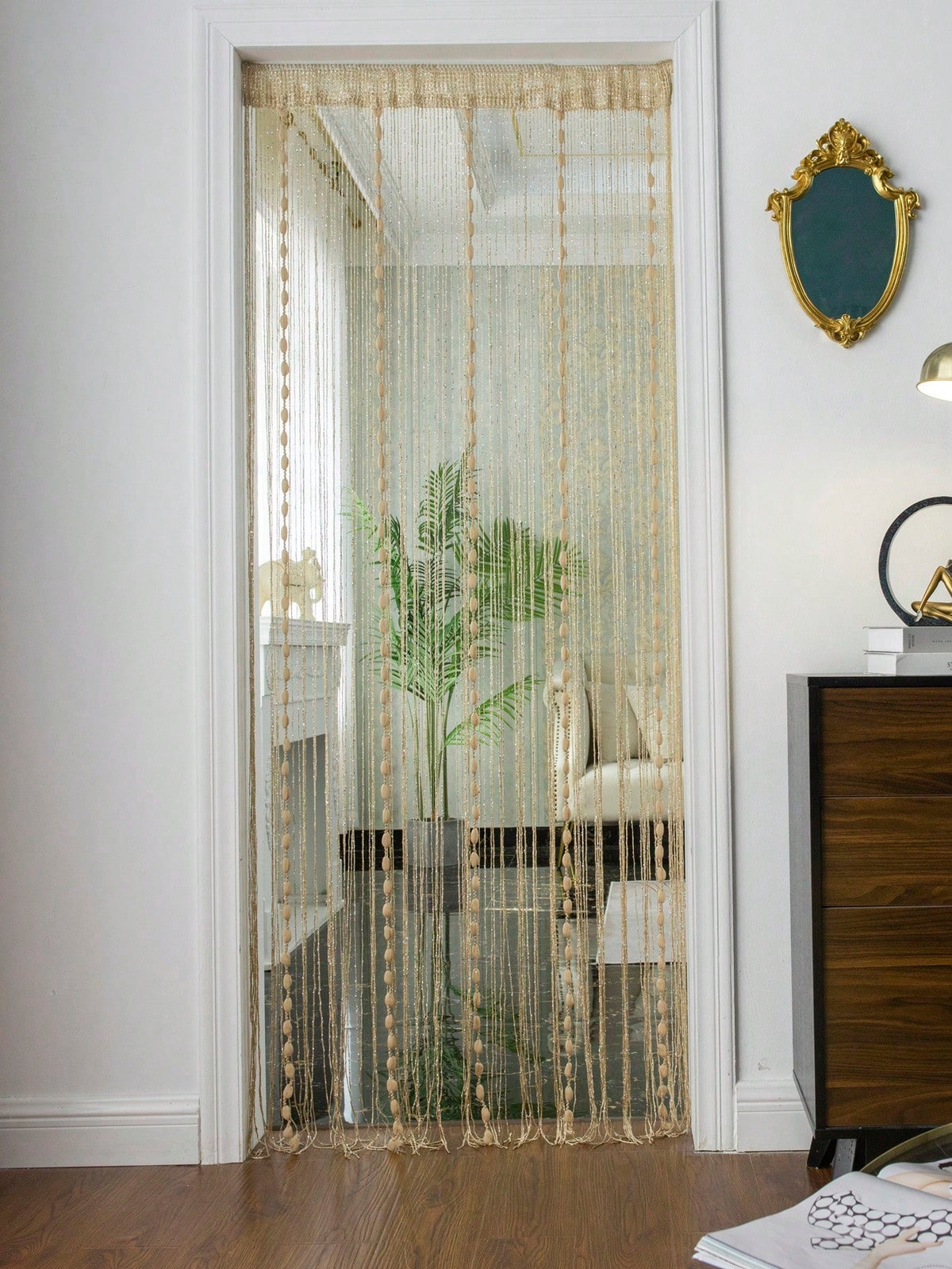 (1pc) Fashionable Beaded String Curtain For Door And Window