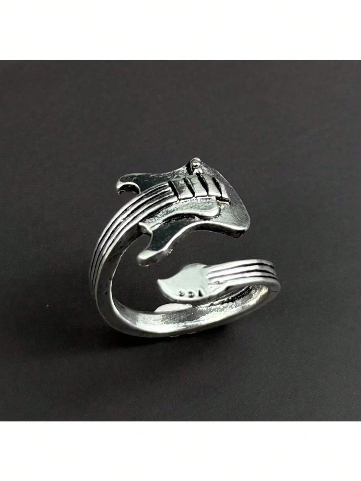 1pc Fashionable Personalized Open Ring, Vintage Rock Music Guitar Ring Accessory