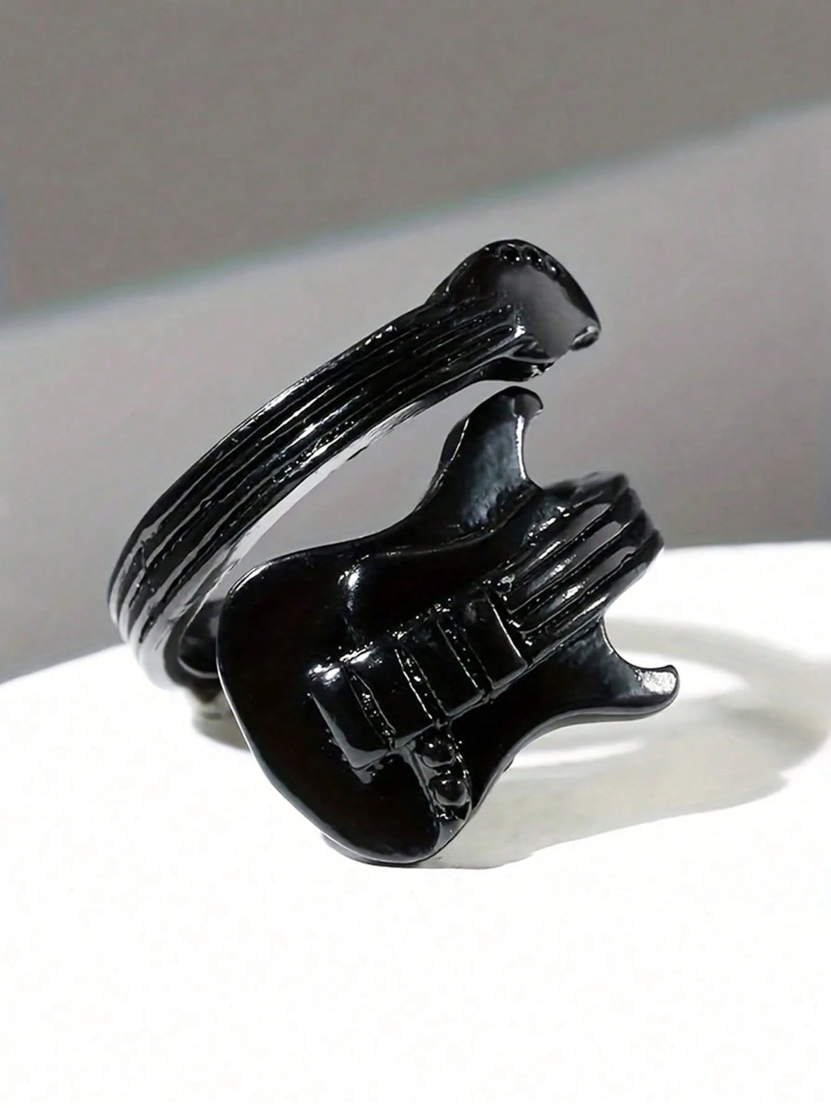 1pc Fashionable Personalized Open Ring, Vintage Rock Music Guitar Ring Accessory