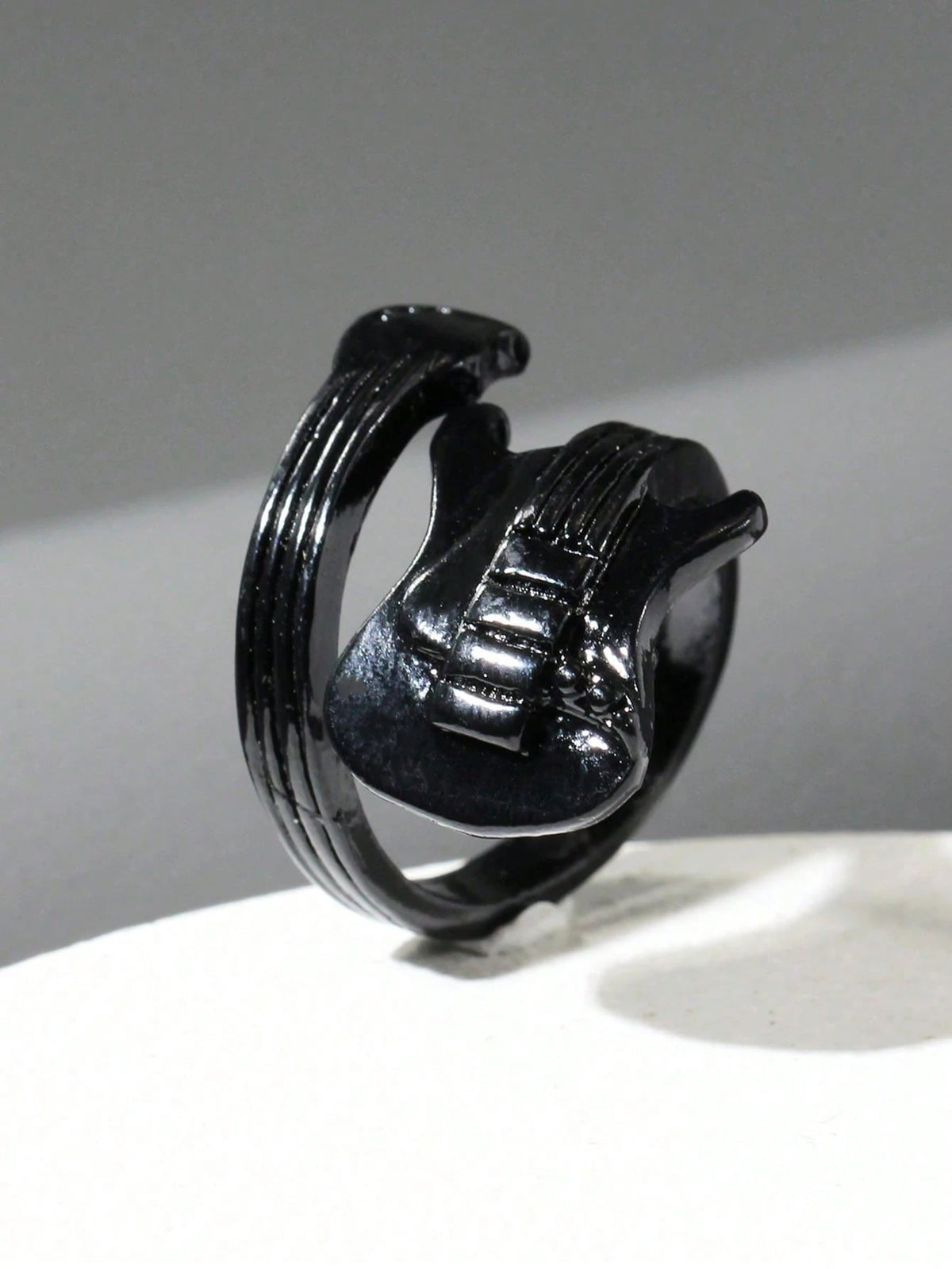 1pc Fashionable Personalized Open Ring, Vintage Rock Music Guitar Ring Accessory