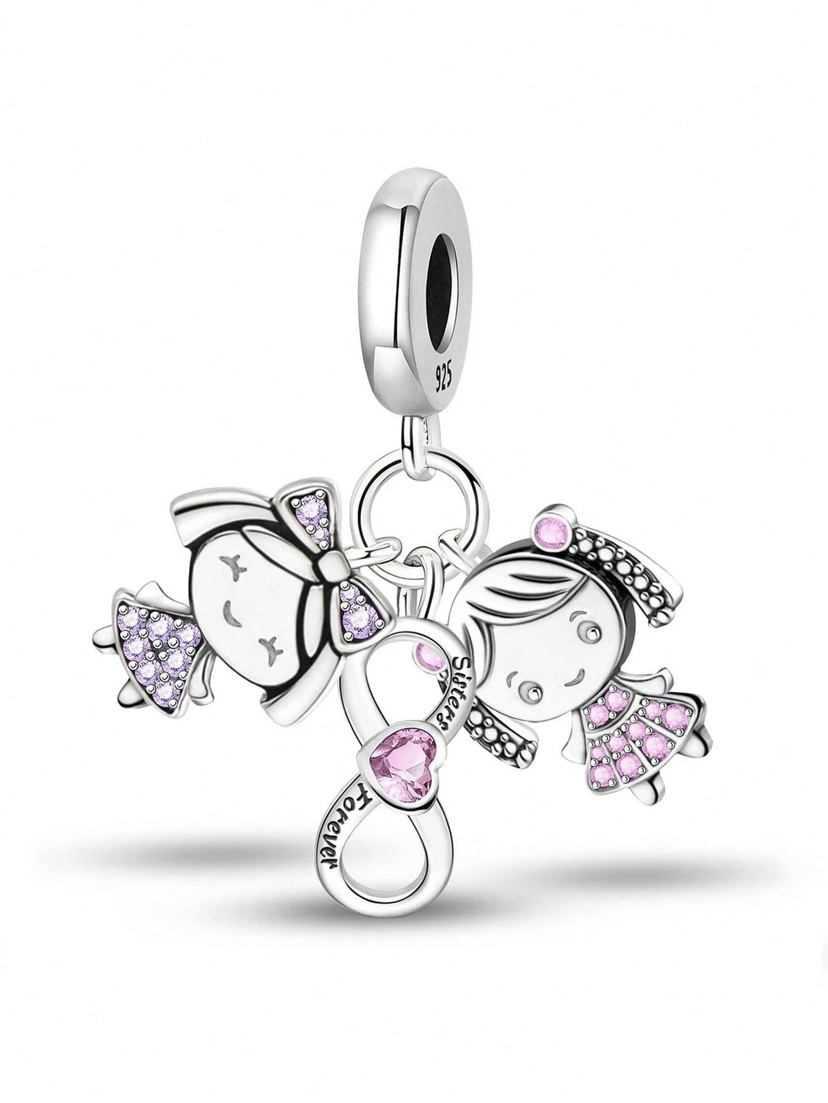 1pc Fashionable Shiny Infinity Pendant Beads, Suitable For DIY Bracelets And Women Jewelry