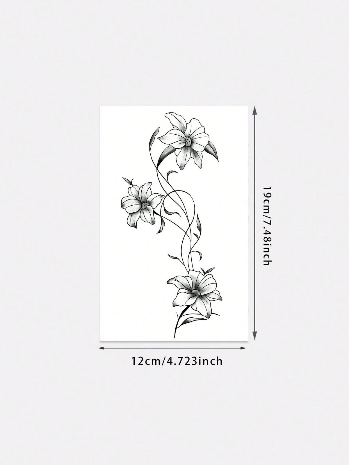 1pc Fashionable Washable Realistic Lily Flower Temporary Tattoo Sticker. Waterproof And Long-Lasting, With Fresh Vine Design, Suitable For Waist Or Side Waist, Suitable For All People,Sketch Style