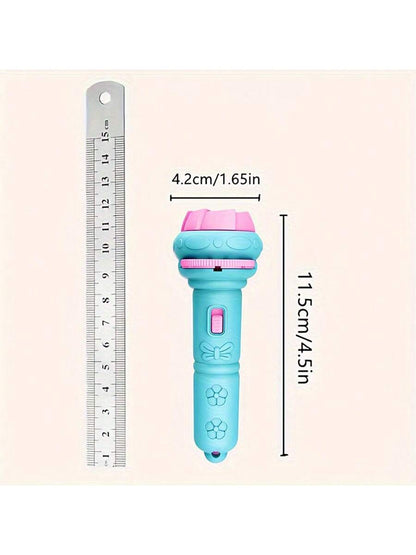 1pc Flashlight With 32 Pattern Projection, 4pcs Cards, Children's Projector Flashlight, Educational Toy With Animal, Dinosaur, Vehicle, Space Themes, Entertaining And Educational, Birthday/Christmas G