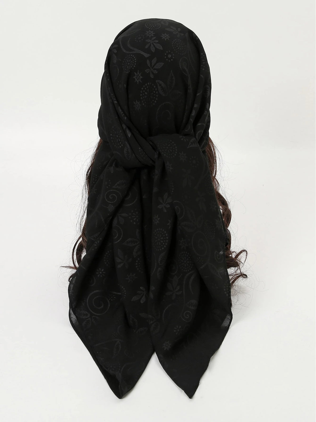 1pc Floral & Scroll Print Bandana Women Square Scarf Elegant Bandana,Hair Band,Head Band Ideal For Dressing Up Your Look