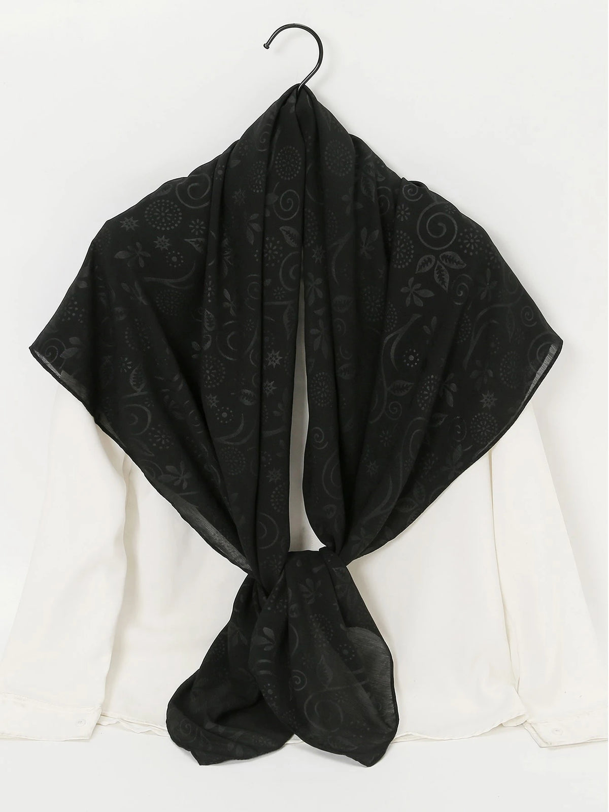 1pc Floral & Scroll Print Bandana Women Square Scarf Elegant Bandana,Hair Band,Head Band Ideal For Dressing Up Your Look