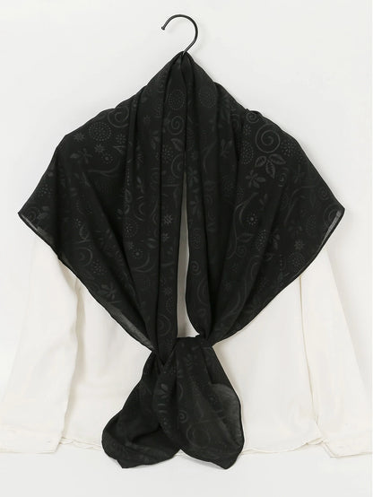 1pc Floral & Scroll Print Bandana Women Square Scarf Elegant Bandana,Hair Band,Head Band Ideal For Dressing Up Your Look