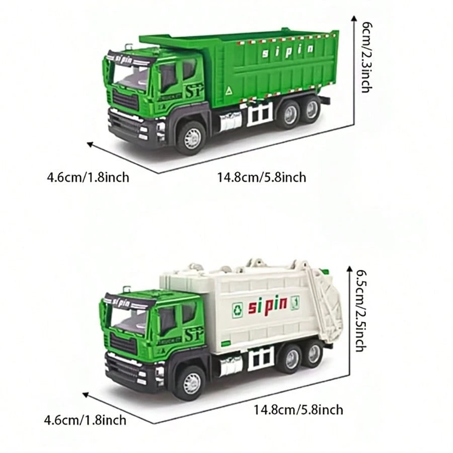 1pc Functional Garbage Truck Alloy Model Car- Realistic Mini Scale Collectible Toy Car, Vivid Details, Ideal For Children's Creative Play, Toy Car Enthusiasts' Collection And Desktop Display, Suitabl
