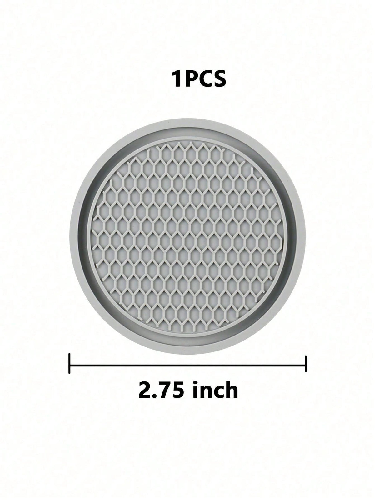 1pc Gray Honeycomb Silicone Car Cup Holder, Universal Car Interior Accessories Cup Mat