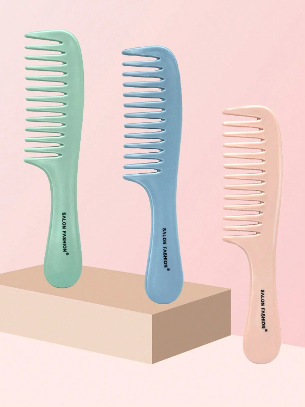 1pc Handheld Wide Tooth Plastic Flat Hair Brush Scalp Massage Detangling Hair Comb Styling Tool Hair Care Women Hair Accessory Back To School Essential Travel Essential