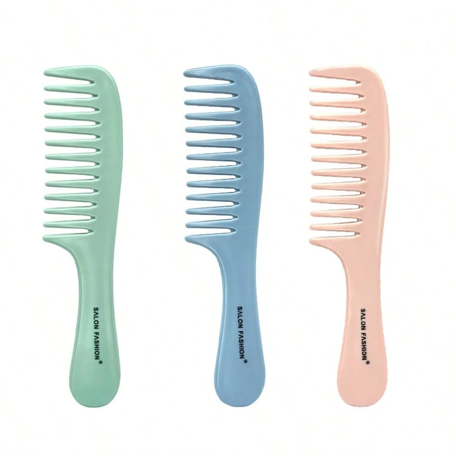 1pc Handheld Wide Tooth Plastic Flat Hair Brush Scalp Massage Detangling Hair Comb Styling Tool Hair Care Women Hair Accessory Back To School Essential Travel Essential