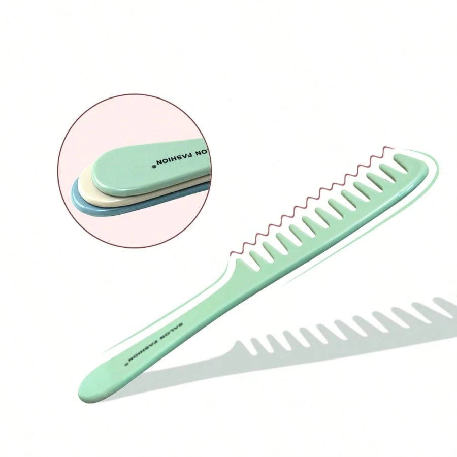 1pc Handheld Wide Tooth Plastic Flat Hair Brush Scalp Massage Detangling Hair Comb Styling Tool Hair Care Women Hair Accessory Back To School Essential Travel Essential