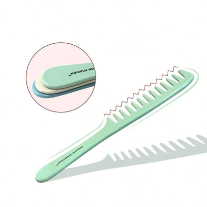 1pc Handheld Wide Tooth Plastic Flat Hair Brush Scalp Massage Detangling Hair Comb Styling Tool Hair Care Women Hair Accessory Back To School Essential Travel Essential