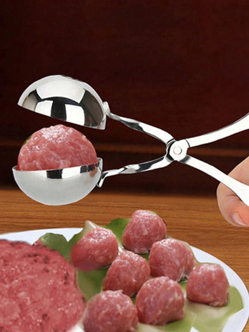 1pc Kitchen Convenient Stainless Steel Large Meatball Maker!Convenient Squeezing Stainless Steel Meatball Device- Perfect For Outdoor Camping And Kitchen Use, Non-Stick And Easy To Clean