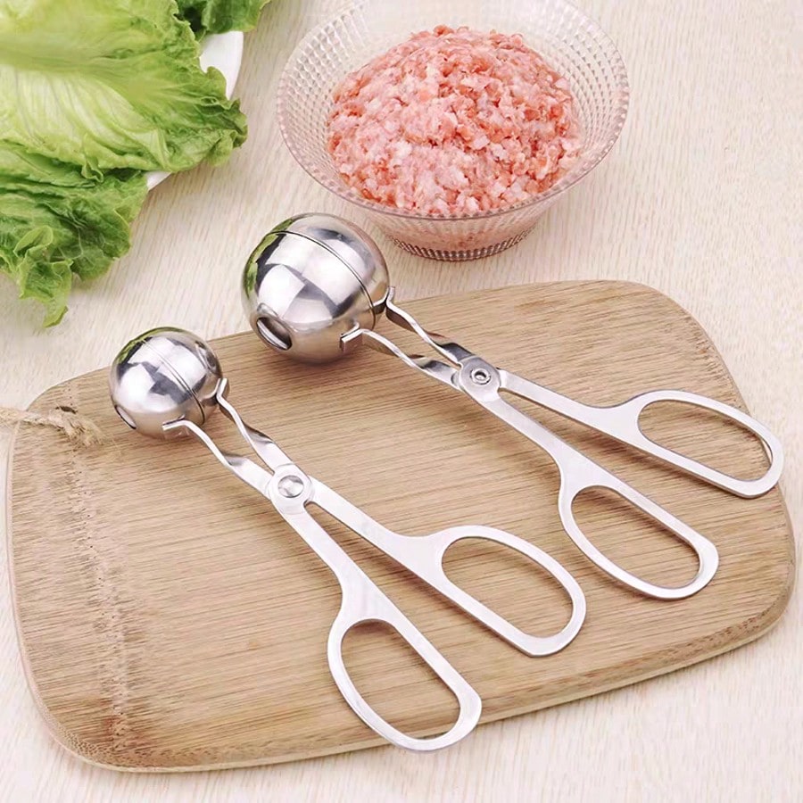1pc Kitchen Convenient Stainless Steel Large Meatball Maker!Convenient Squeezing Stainless Steel Meatball Device- Perfect For Outdoor Camping And Kitchen Use, Non-Stick And Easy To Clean
