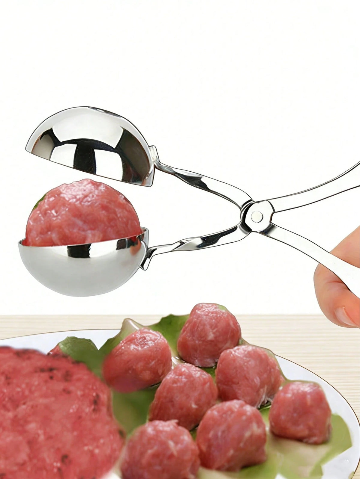 1pc Kitchen Convenient Stainless Steel Large Meatball Maker!Convenient Squeezing Stainless Steel Meatball Device- Perfect For Outdoor Camping And Kitchen Use, Non-Stick And Easy To Clean