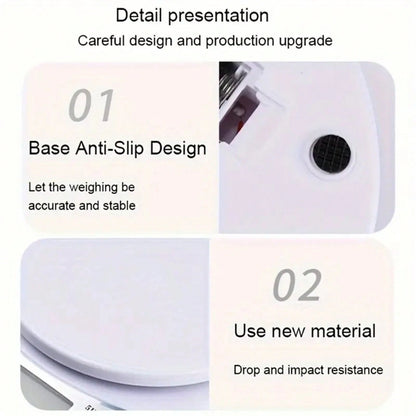 1pc Kitchen Scale, Food Scale, Kitchen Weighing Scale, Precise Kitchen Scale, Portable Electronic Scale, Coffee Electronic Scale, Kitchen LED Electronic Scale, Baking Scale, Kitchen Accessories, Bakin