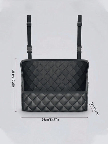 1pc Large Capacity PU Car Seat Back Organizer Net Bag. Multi- Functional Storage Bag For Phone, Cosmetics, Wallet, Key And Other Accessories
