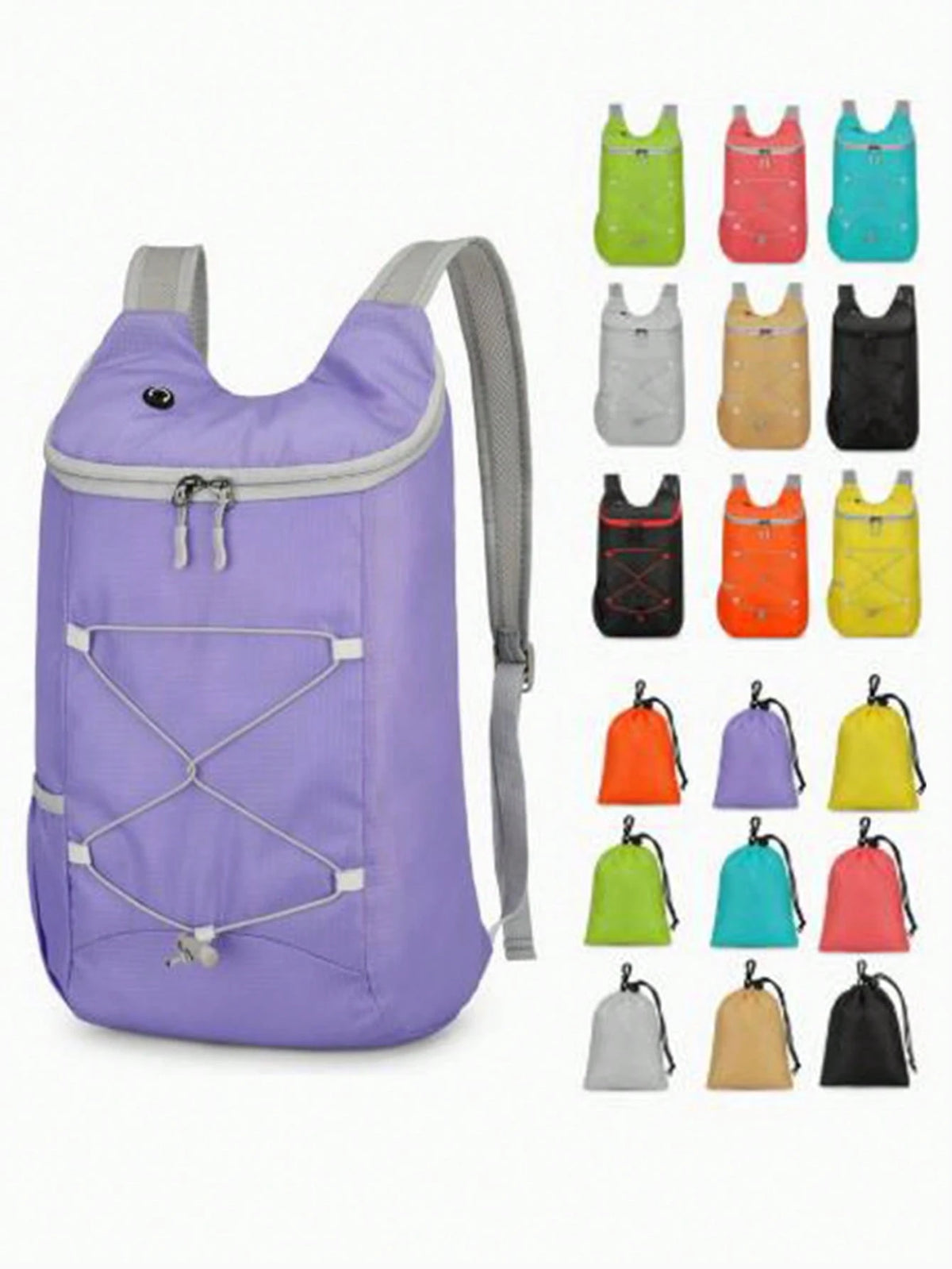 1pc Lightweight Foldable Backpack 20L Water-Resistant Ultra-Light Hiking Camping Daypack
