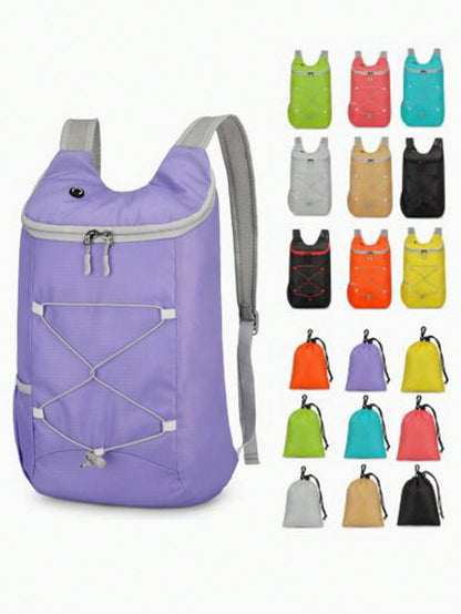 1pc Lightweight Foldable Backpack 20L Water-Resistant Ultra-Light Hiking Camping Daypack