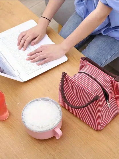 1pc Lunch Box Bag School Student With Tote Bag Waterproof Aluminum Foil Portable Lunch Bag Lunch Bag With Insulation School Lunch Box Lunch Container For School,Portable Food Bag For Office,Waterproof