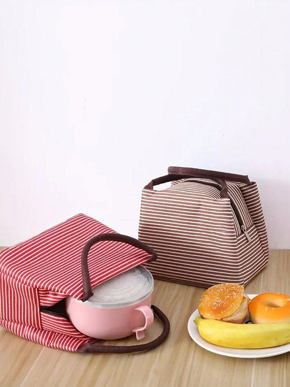 1pc Lunch Box Bag School Student With Tote Bag Waterproof Aluminum Foil Portable Lunch Bag Lunch Bag With Insulation School Lunch Box Lunch Container For School,Portable Food Bag For Office,Waterproof