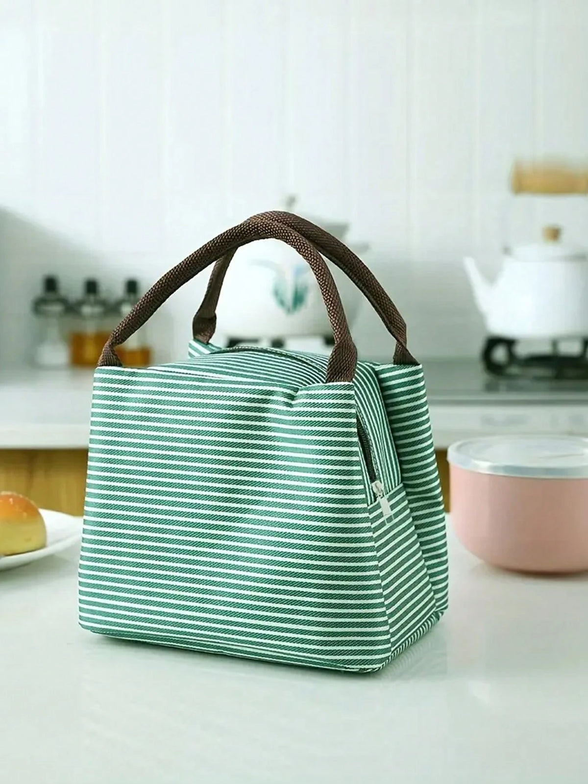1pc Lunch Box Bag School Student With Tote Bag Waterproof Aluminum Foil Portable Lunch Bag Lunch Bag With Insulation School Lunch Box Lunch Container For School,Portable Food Bag For Office,Waterproof