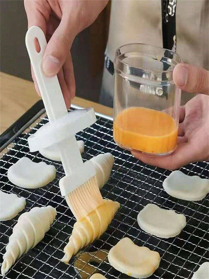 1pc Multicolor Silicone Oil Brush With Storage Box, Heat-Resistant Silicone Brush Bottle, Suitable For BBQ/Baking/Outdoor Cooking, Home Cooking/Oven Baking/Outdoor Picnic, Soft Bristles Won't Damage C