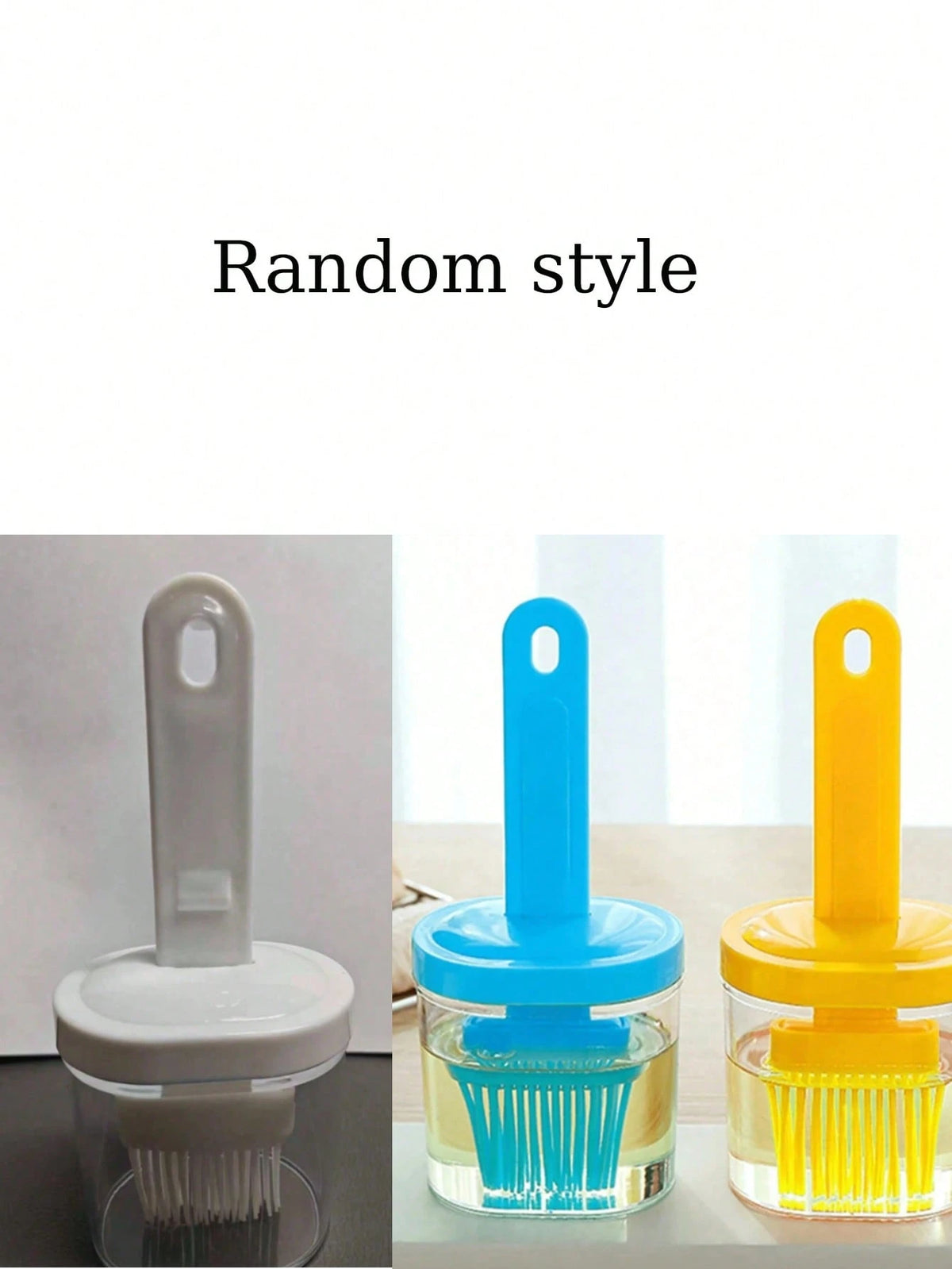 1pc Multicolor Silicone Oil Brush With Storage Box, Heat-Resistant Silicone Brush Bottle, Suitable For BBQ/Baking/Outdoor Cooking, Home Cooking/Oven Baking/Outdoor Picnic, Soft Bristles Won't Damage C