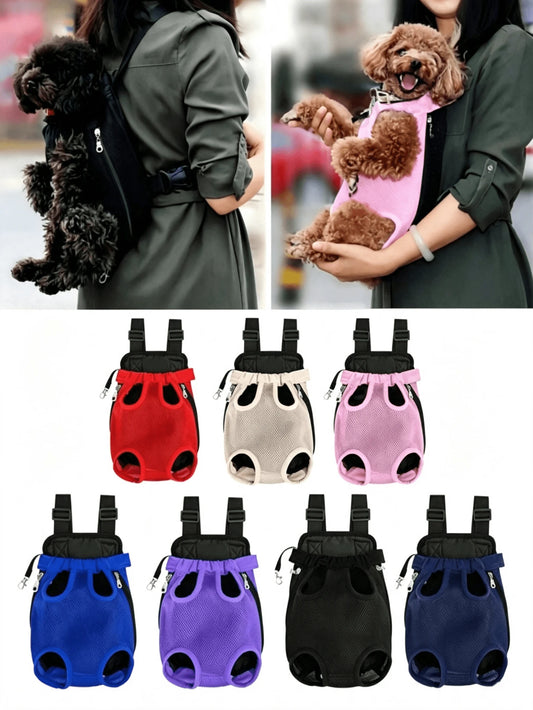1pc New Pet Outdoor Chest Backpack, Cat & Dog Universal, Breathable Mesh Comfortable Portable Outdoor Backpack