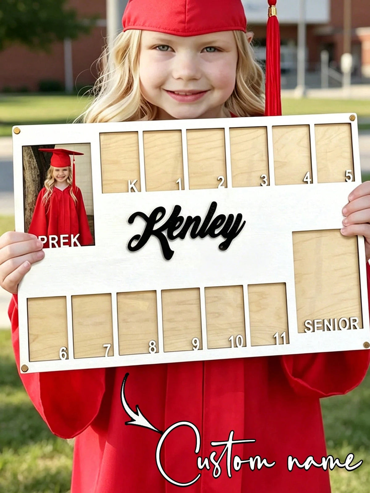 1pc Personalized Baby 1st Birthday Photo Frame- Customized 12 Months Baby Growth Milestone Board Suitable For Boys And Girls Wooden Wall/Tabletop Display Stand With Month Markers- Unique Newborn Gif