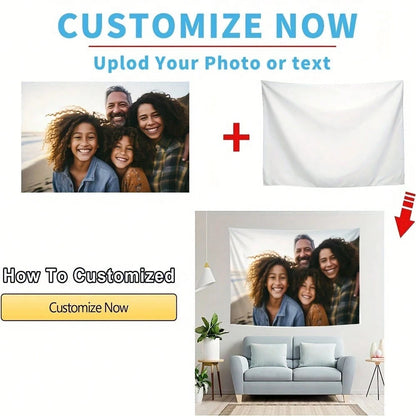 1pc Personalized Tapestries, Custom Image Wall Decor, Gifts For Him Her Mom Dad, Graduation, Mother's Day, Father's Day, Valentine's Day, Birthday, Anniversary, Wedding, Housewarming, Class Of 2026, A