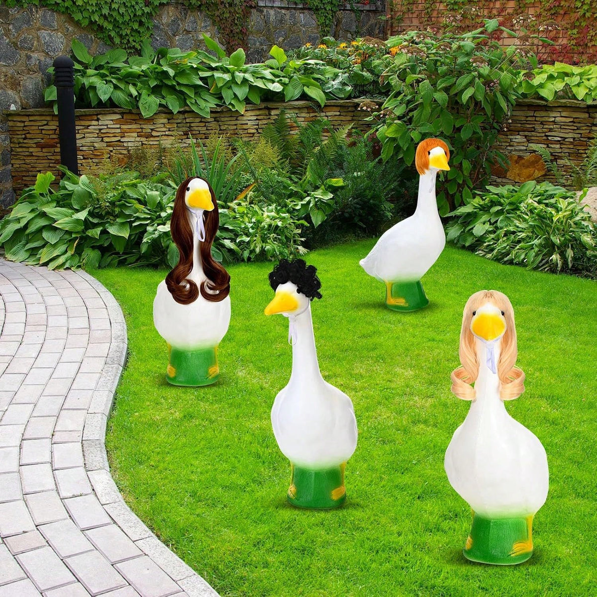 1pc Pet Goose Wig, Funny Goose Headpiece, Cute Goose Wig With Long Braids, Dress Up Goose As Judge, Goose Judge Wig, Goose Short Curly Wavy Hair, Perfect For Porch Goose Decoration