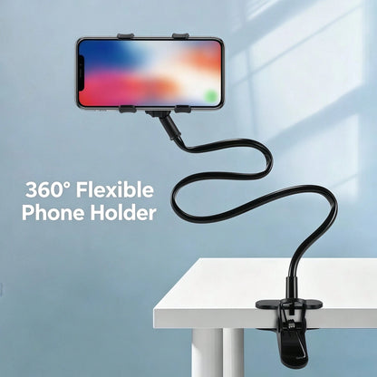 1pc Phone Holder With Clip Soft Tube Bracket 360° Foldable Minimalist Plant Light Clip 60cm Dual Head Clip