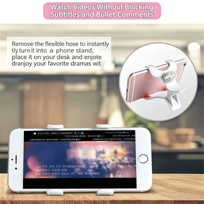1pc Phone Holder With Clip Soft Tube Bracket 360° Foldable Minimalist Plant Light Clip 60cm Dual Head Clip