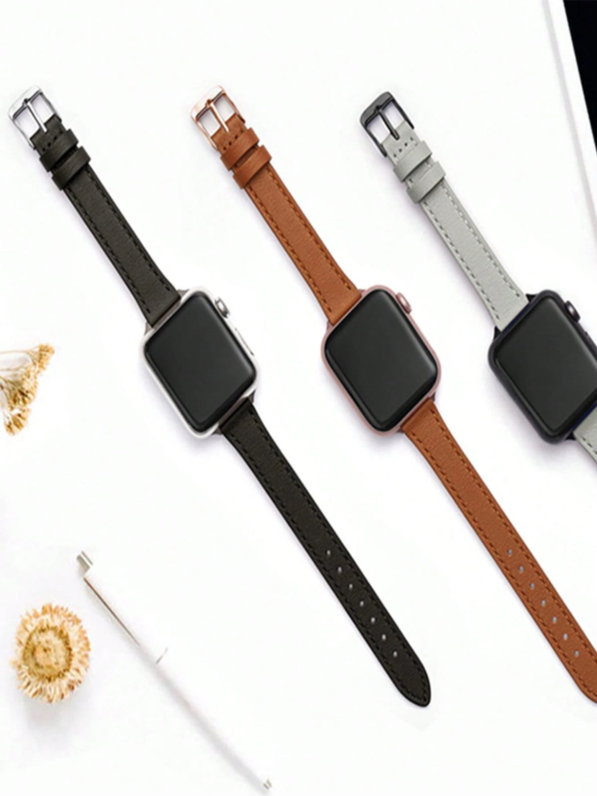 1pc PU Leather Watch Band For Women, Compatible With Apple Watch Bands Ultra/Se/8/7/6/5/4/3/2/1, Lim Waist Design, Sizes 38/40/41/42/44/45/49mm