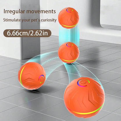 1pc Random Color Smart Pet Bouncing Ball, Fun And Durable Interactive Toy, USB Rechargeable, Thermoplastic Rubber Material, Random Movement, Suitable For Small Dogs