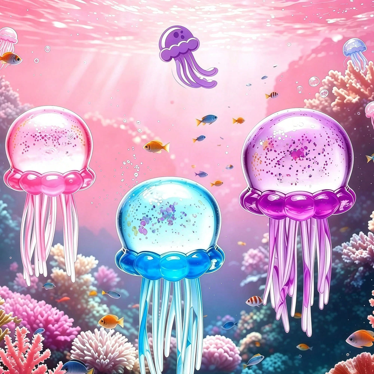 1pc Realistic Pressure Relief Jellyfish Shaped Soft Squishy Toys, Cute Soft Stress Relief, Slow Rebound TPR Material Realistic Jellyfish Shaped Stress Ball, Adult Pressure Relief Toys--Squishy-Squishy