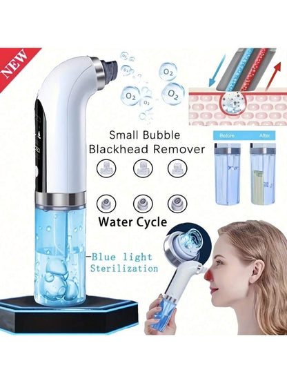 1pc Rechargeable Smart Facial Cleansing Brush, 6 Replaceable Heads, Micro-Bubble Technology, Deep Pore & Blackhead Cleansing, 300mAh Lithium-Polymer Battery, Fragrance-Free (Valentine's Day Gift)