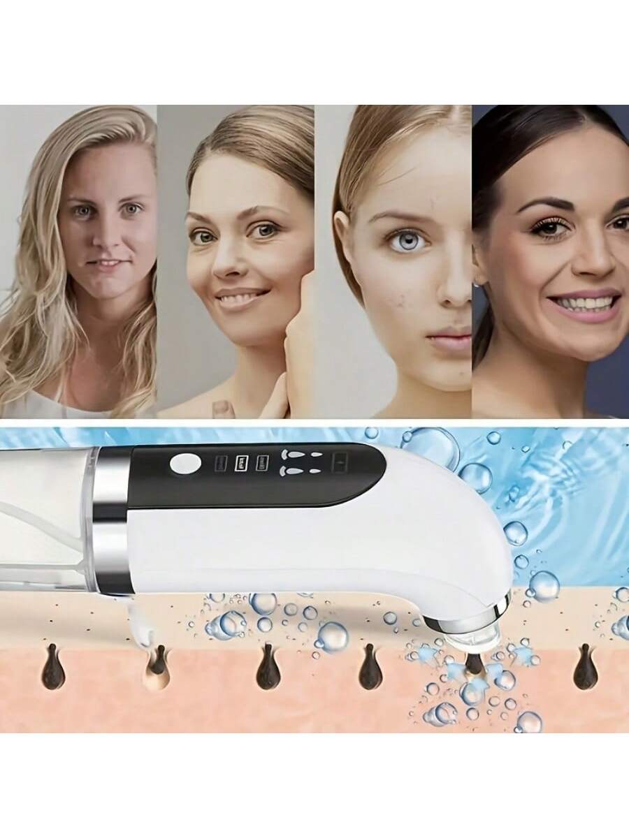 1pc Rechargeable Smart Facial Cleansing Brush, 6 Replaceable Heads, Micro-Bubble Technology, Deep Pore & Blackhead Cleansing, 300mAh Lithium-Polymer Battery, Fragrance-Free (Valentine's Day Gift)