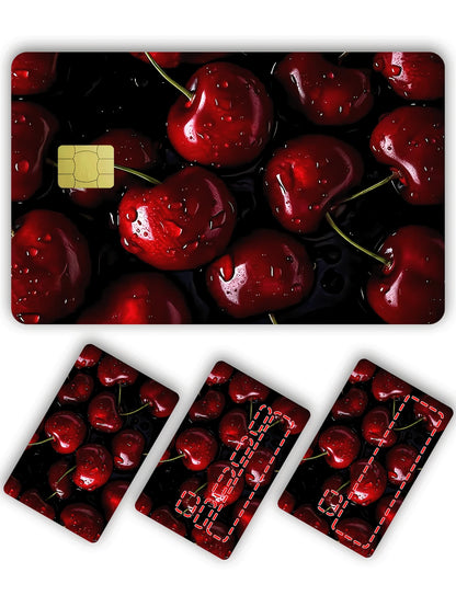 1pc Red Cherry Credit Card Sticker, Summer Fruit Couples Party Birthday Gift, PVC Material Anti-Fingerprint Anti-Scratch Durable Skin, Suitable For Men, Women, Couples, Small Chip Card, Bank Card, Cre