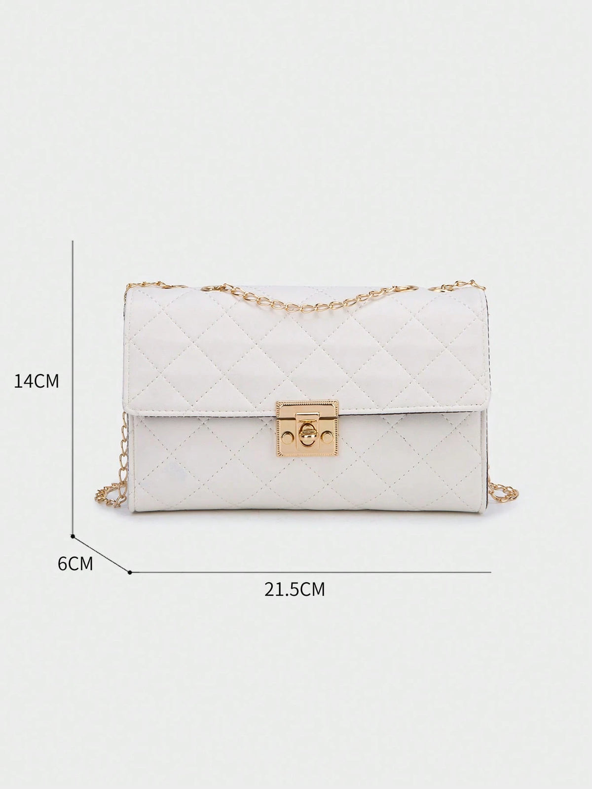 1pc Red Women's Square Bag, Fashion Rhombus Chain Strap Shoulder Bag, Lightweight Chain Crossbody Quilted Flap Bag