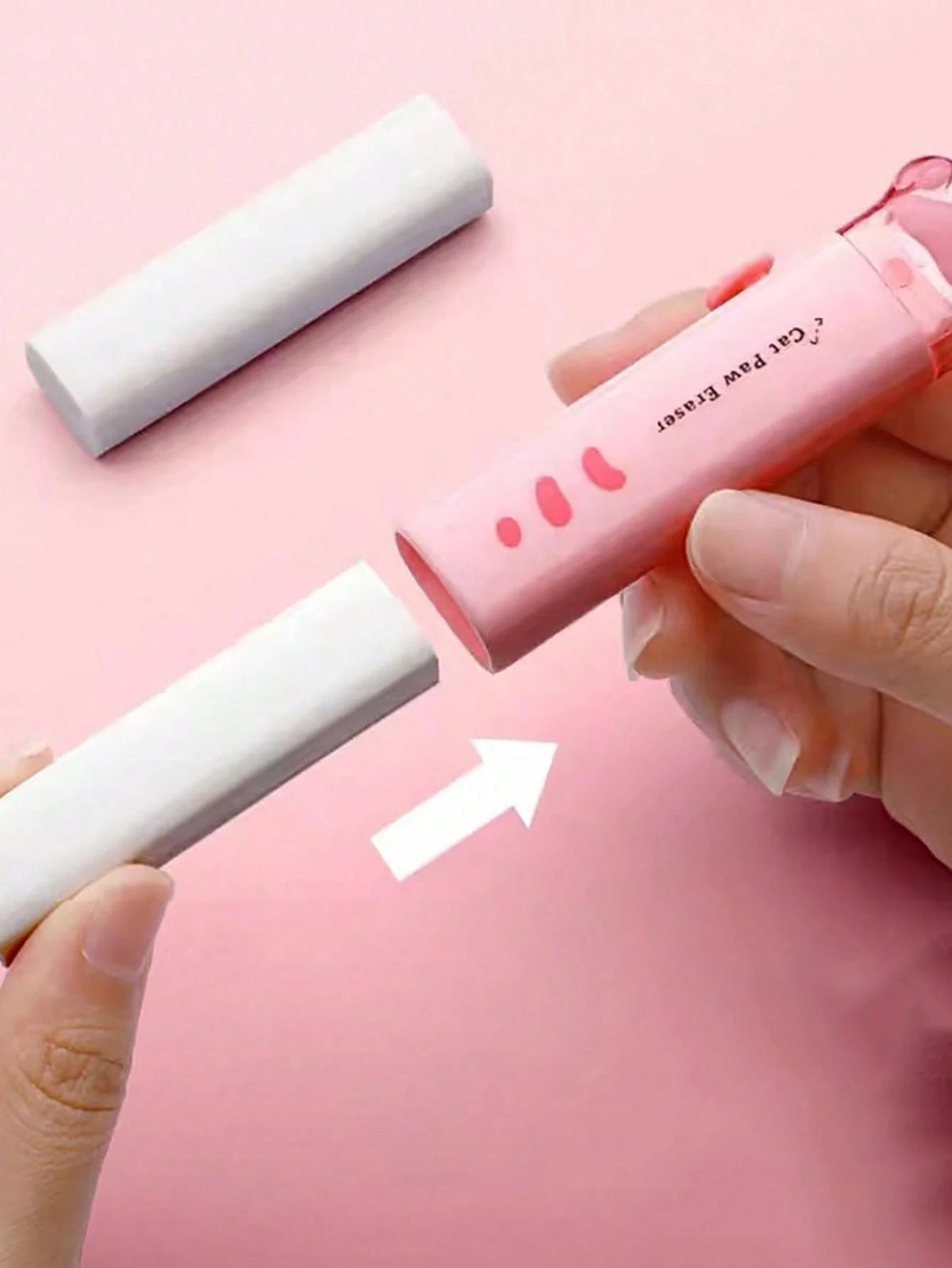 1pc Retractable Eraser With Replacement Eraser Core And Scissors