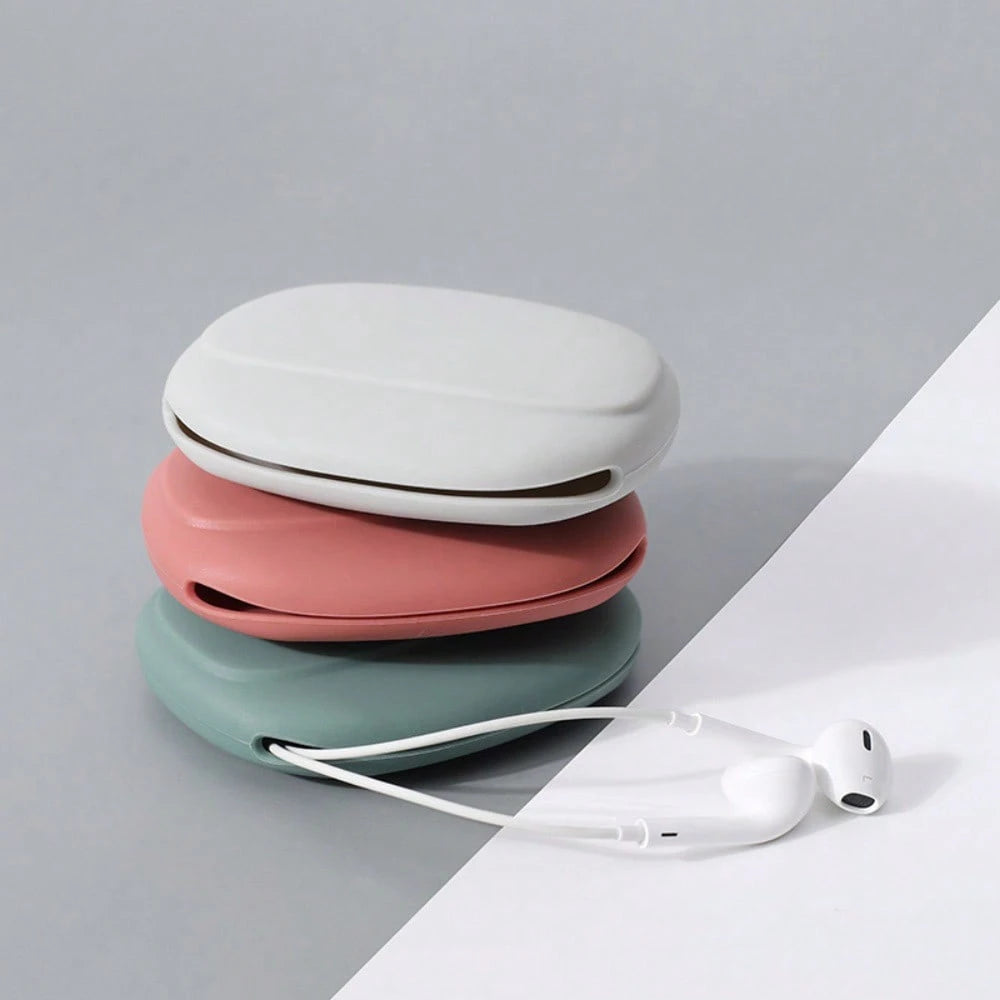 1pc Silicone Earphone Storage Bag, Minimalist Portable Coin Purse, Data Cable Organizer Bag