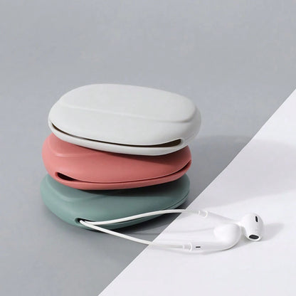 1pc Silicone Earphone Storage Bag, Minimalist Portable Coin Purse, Data Cable Organizer Bag