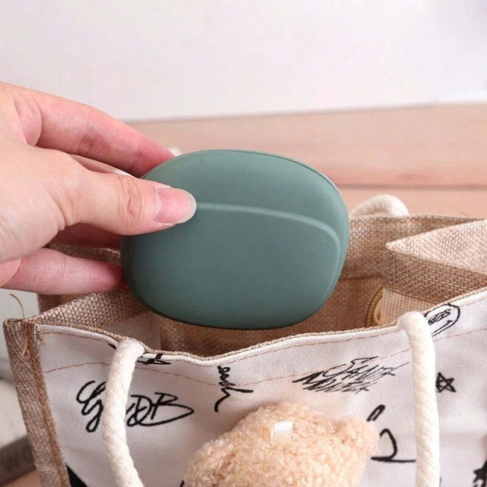 1pc Silicone Earphone Storage Bag, Minimalist Portable Coin Purse, Data Cable Organizer Bag