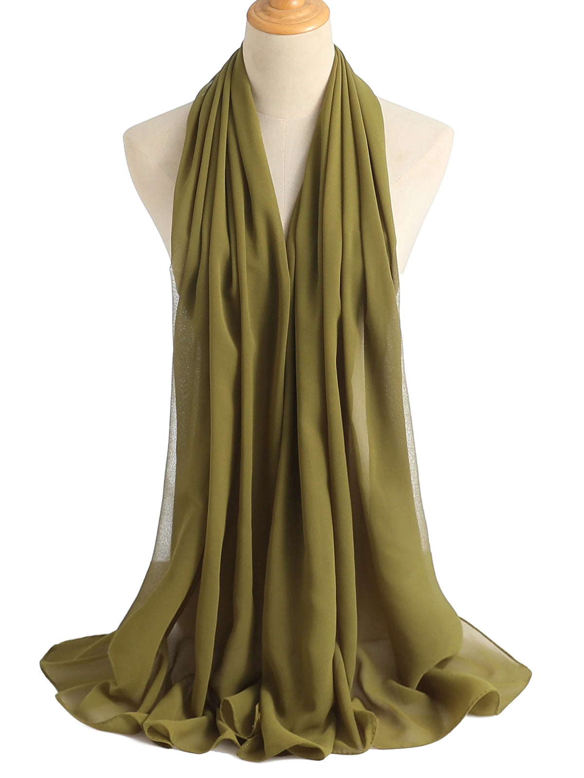 1pc Solid Soft Chiffon Scarf For Daily Casual Life Women Hijab Accessories Women