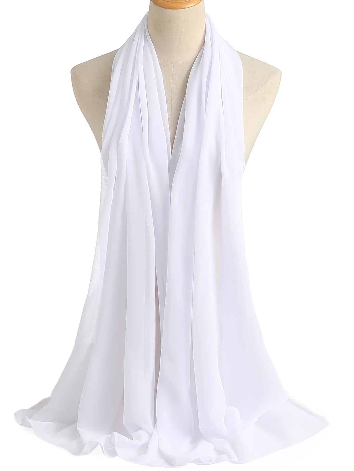 1pc Solid Soft Chiffon Scarf For Daily Casual Life Women Hijab Accessories Women