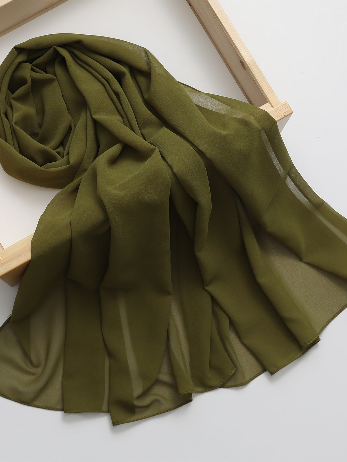 1pc Solid Soft Chiffon Scarf For Daily Casual Life Women Hijab Accessories Women